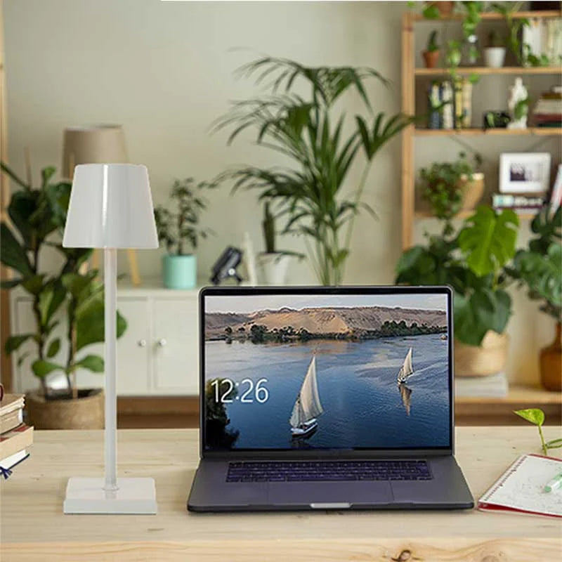 Modern Rechargeable LED Table Lamp – Wireless Touch Control Light with 10 Colors, 5200mAh Battery, IP65 Waterproof for Indoor & Outdoor Use