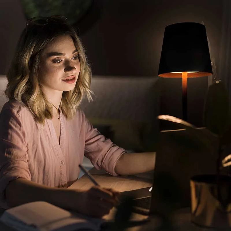 Modern Rechargeable LED Table Lamp – Wireless Touch Control Light with 10 Colors, 5200mAh Battery, IP65 Waterproof for Indoor & Outdoor Use