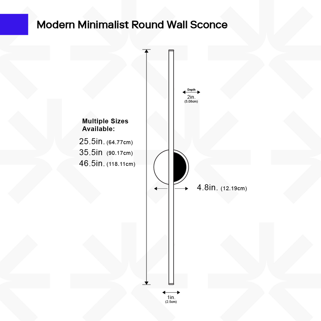 LED Round Wall Sconce Light Fixture - Modern Design for Living Room, Hallway & Bedroom Lighting