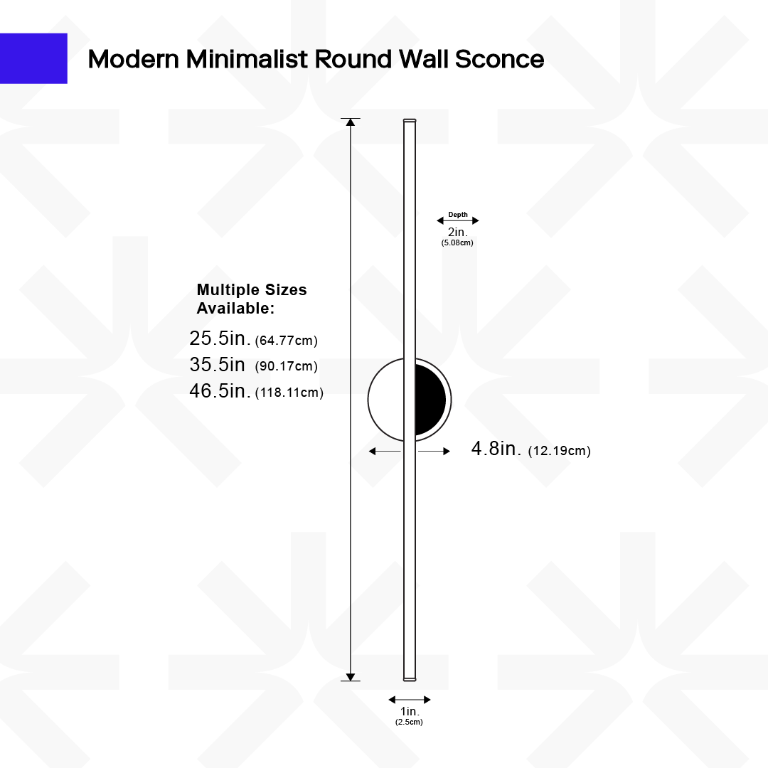 LED Round Wall Sconce Light Fixture - Modern Design for Living Room, Hallway & Bedroom Lighting