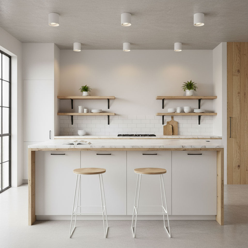 Modern LED Ceiling Light | Dimmable, Rugged Metal & Acrylic for Indoor Use, Available in Warm, Neutral, and Cool Light