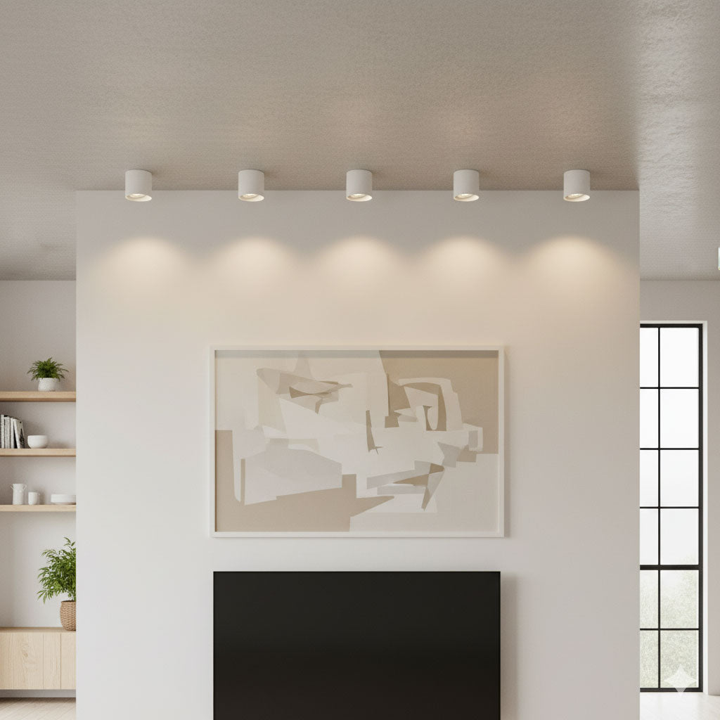 Modern LED Ceiling Light | Dimmable, Rugged Metal & Acrylic for Indoor Use, Available in Warm, Neutral, and Cool Light