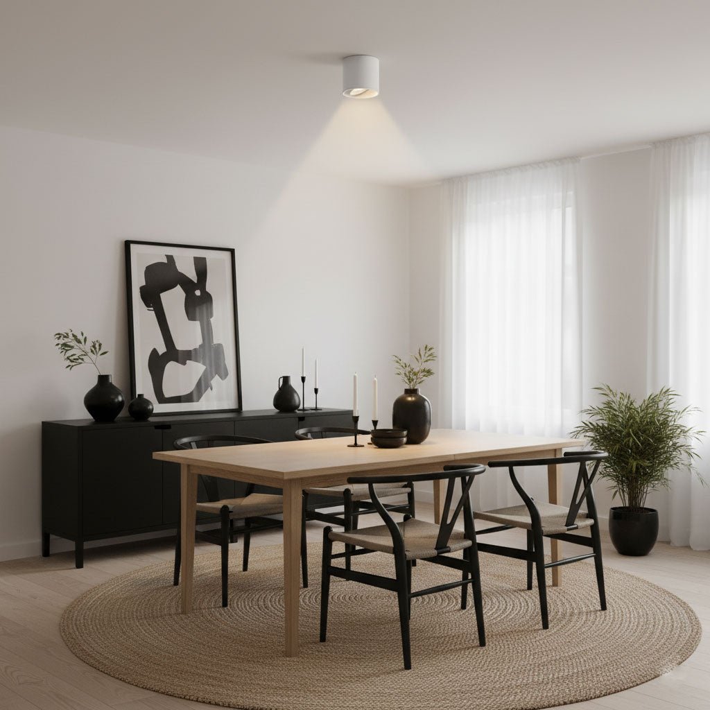 Modern LED Ceiling Light | Dimmable, Rugged Metal & Acrylic for Indoor Use, Available in Warm, Neutral, and Cool Light