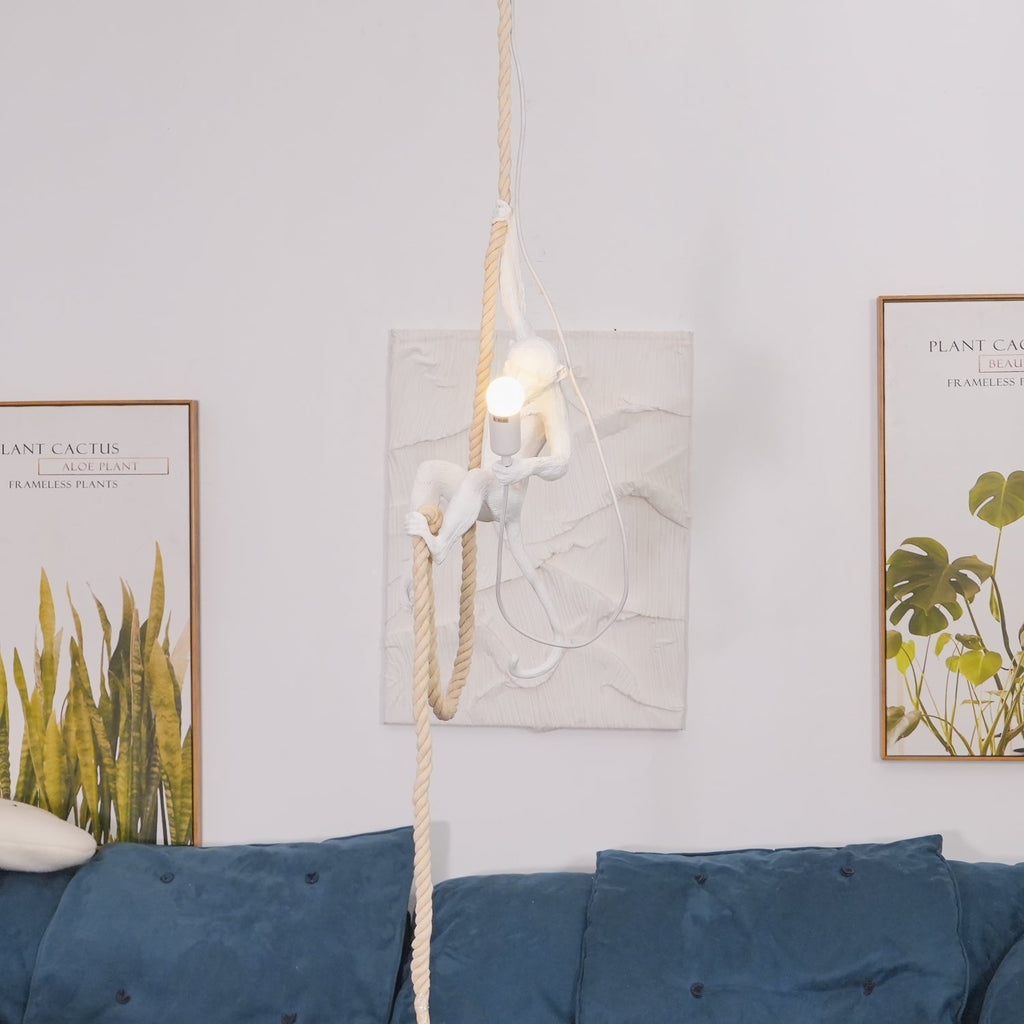 Monkey Pendant Lamp | Glossy Resin, Indoor Use & Perfect for Ambient Lighting