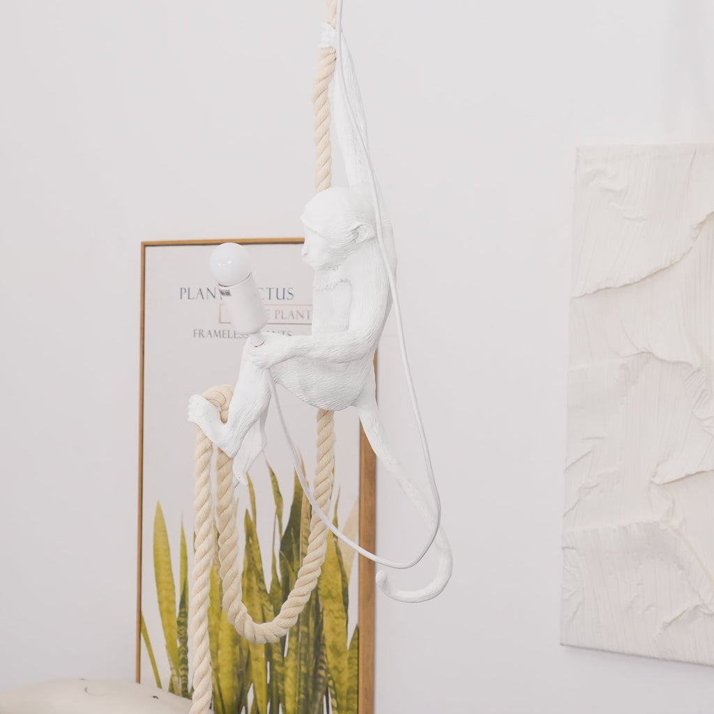Monkey Pendant Lamp | Glossy Resin, Indoor Use & Perfect for Ambient Lighting