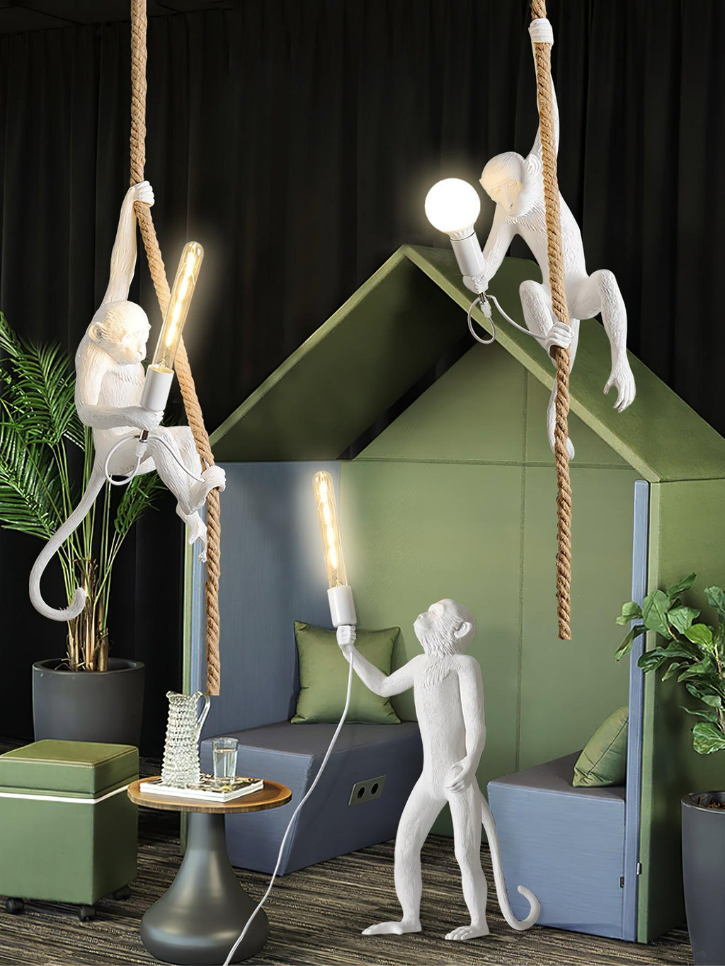 Monkey Pendant Lamp | Glossy Resin, Indoor Use & Perfect for Ambient Lighting