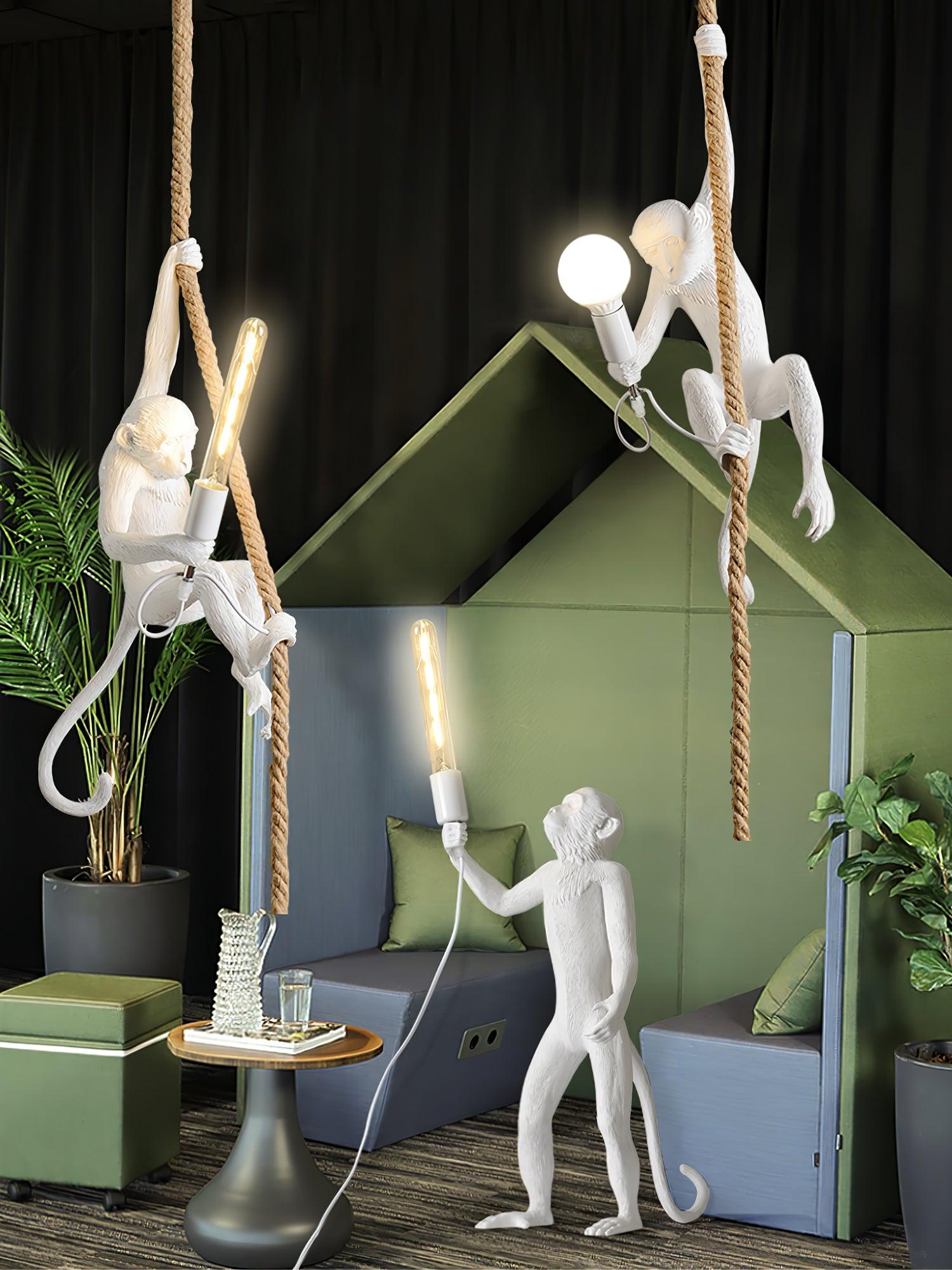 Monkey Pendant Lamp | Glossy Resin, Indoor Use & Perfect for Ambient Lighting