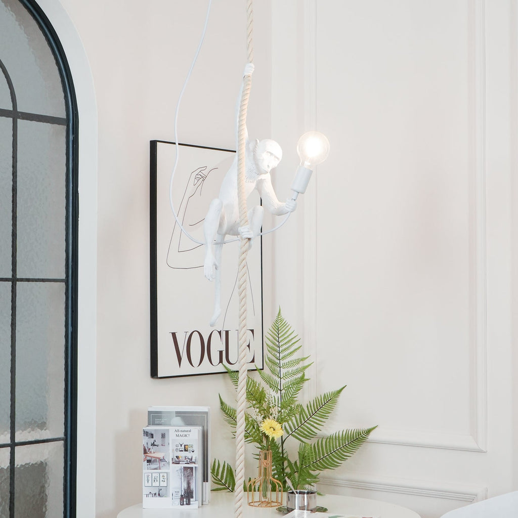 Monkey Pendant Lamp | Glossy Resin, Indoor Use & Perfect for Ambient Lighting