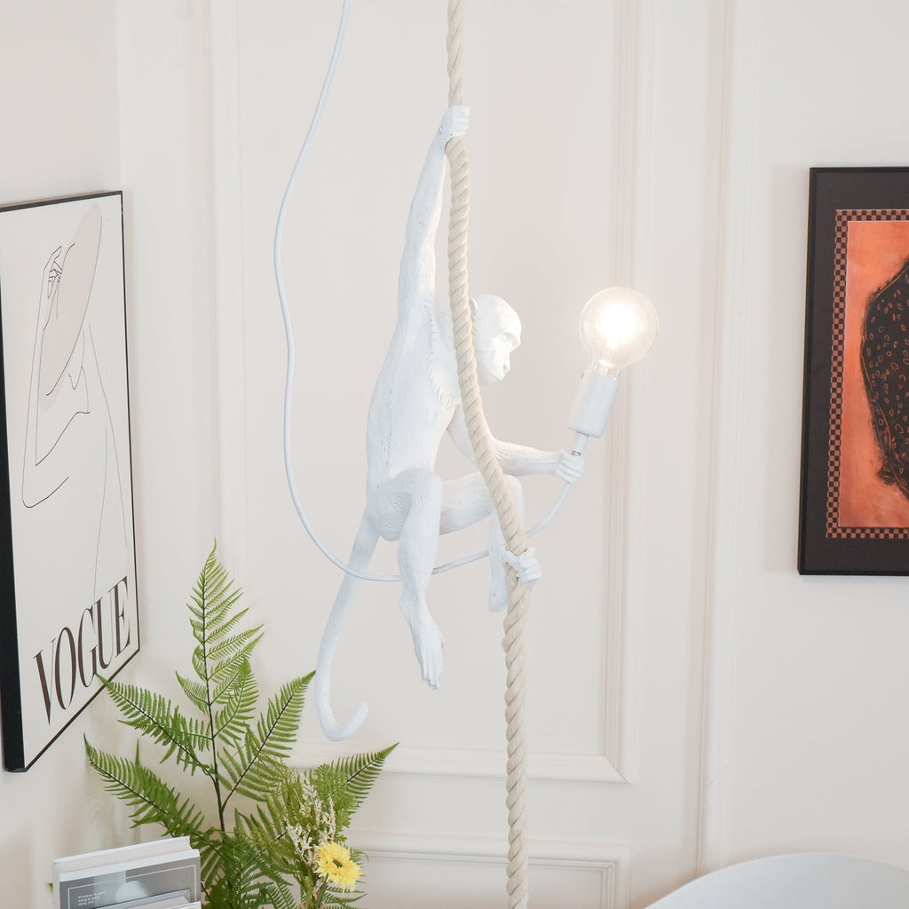 Monkey Pendant Lamp | Glossy Resin, Indoor Use & Perfect for Ambient Lighting