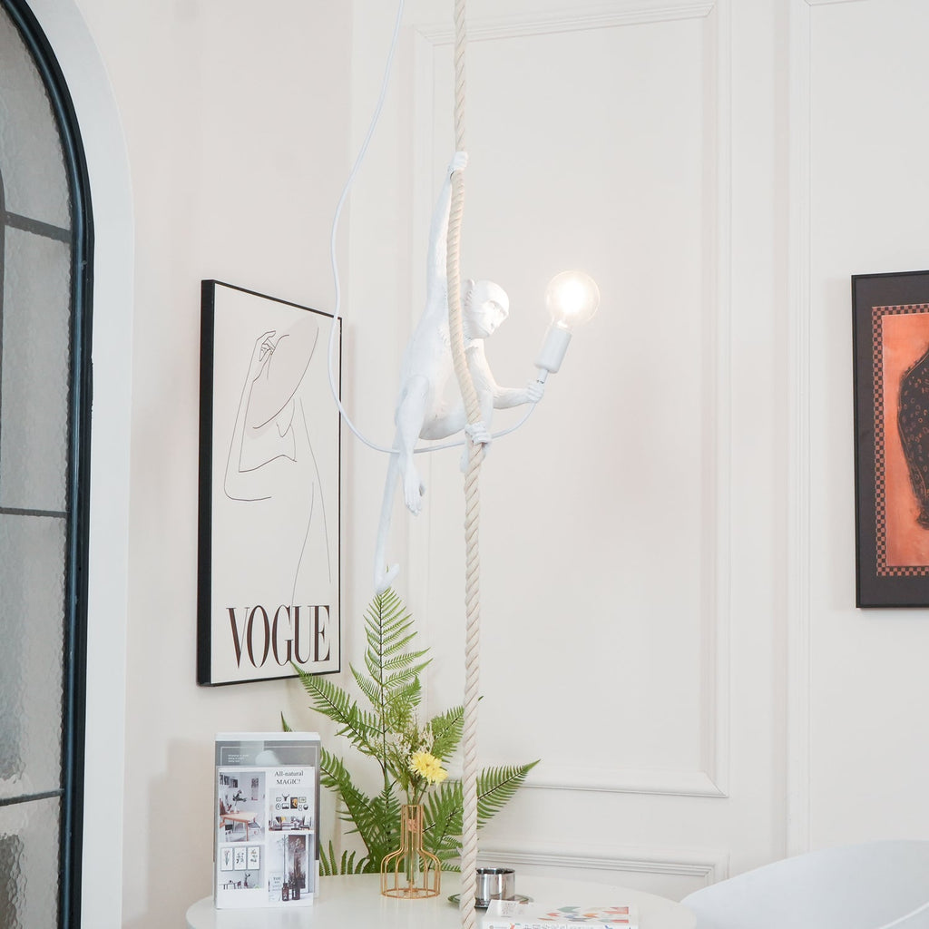 Monkey Pendant Lamp | Glossy Resin, Indoor Use & Perfect for Ambient Lighting