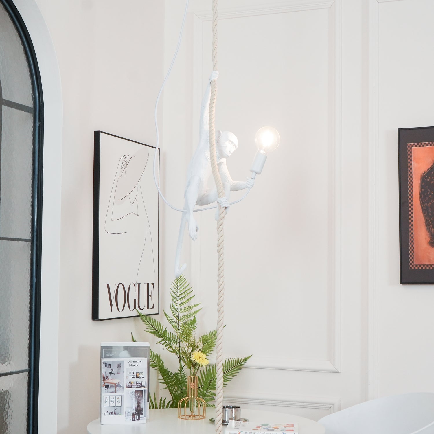 Monkey Pendant Lamp | Glossy Resin, Indoor Use & Perfect for Ambient Lighting