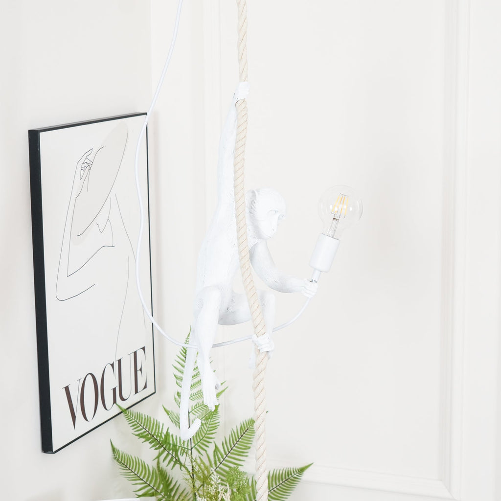 Monkey Pendant Lamp | Glossy Resin, Indoor Use & Perfect for Ambient Lighting