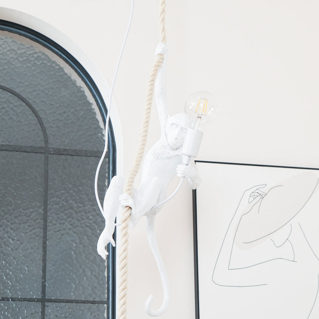 Monkey Pendant Lamp | Glossy Resin, Indoor Use & Perfect for Ambient Lighting