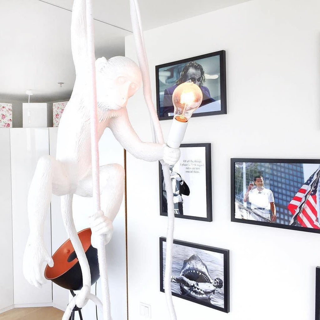 Monkey Pendant Lamp | Glossy Resin, Indoor Use & Perfect for Ambient Lighting