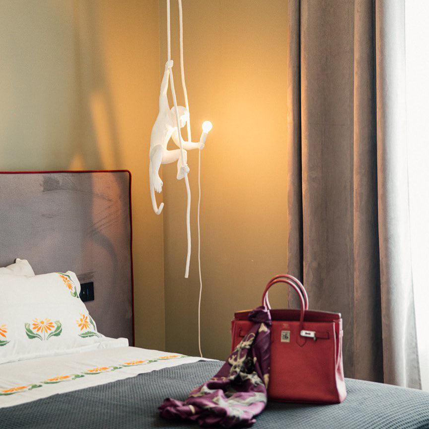 Monkey Pendant Lamp | Glossy Resin, Indoor Use & Perfect for Ambient Lighting