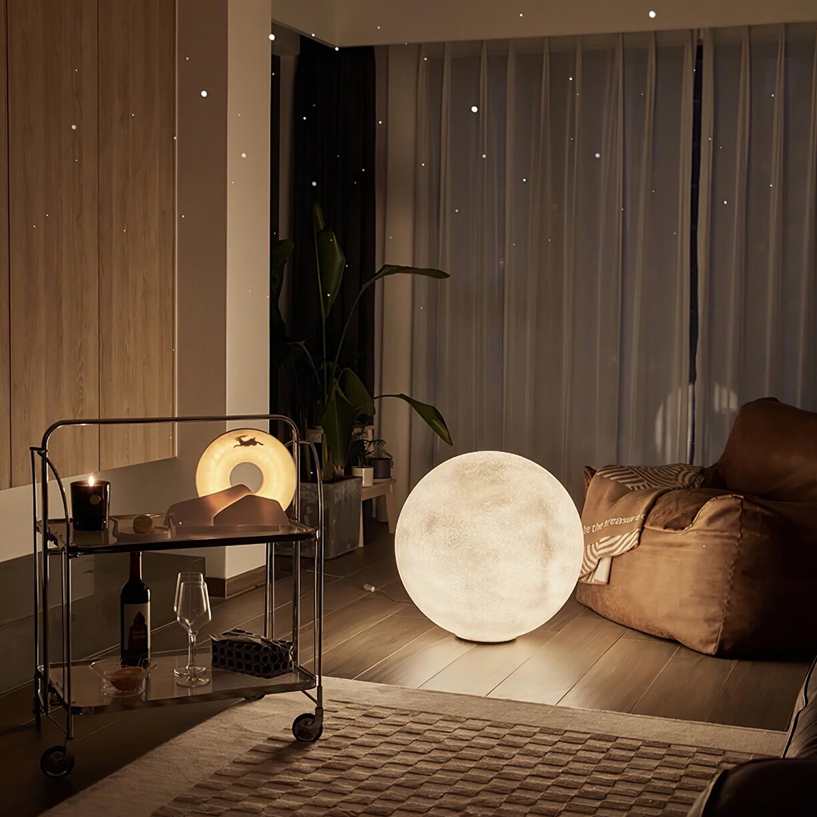 Moon Table Lamp | LED, Warm & Cool Light Options for Nightstands and Desks