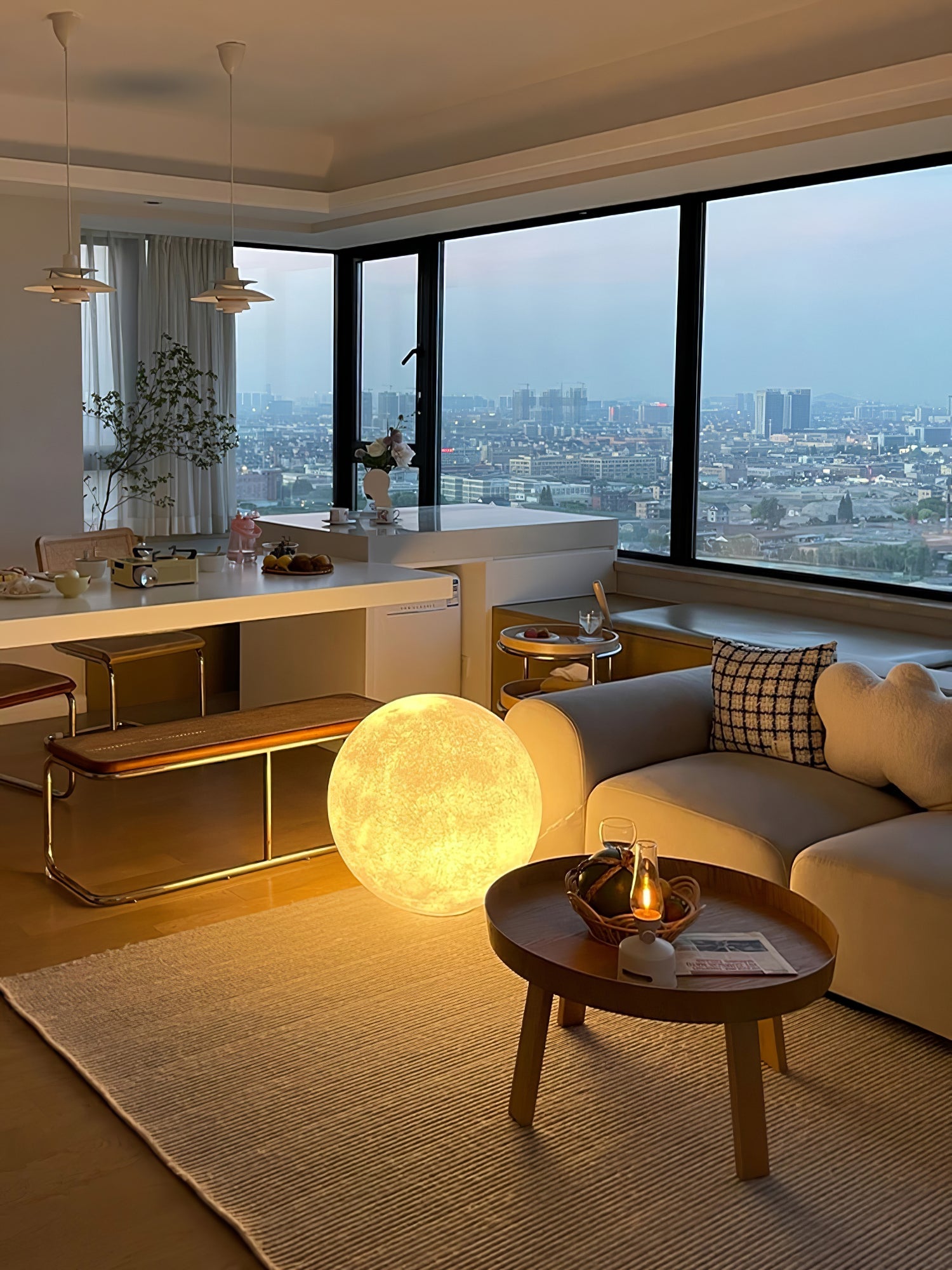 Moon Table Lamp | LED, Warm & Cool Light Options for Nightstands and Desks