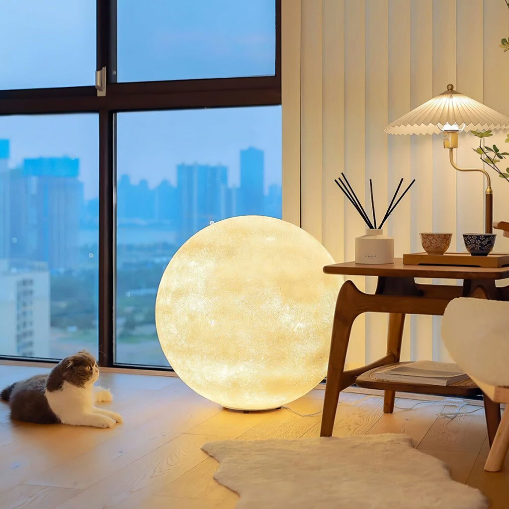 Moon Table Lamp | LED, Warm & Cool Light Options for Nightstands and Desks