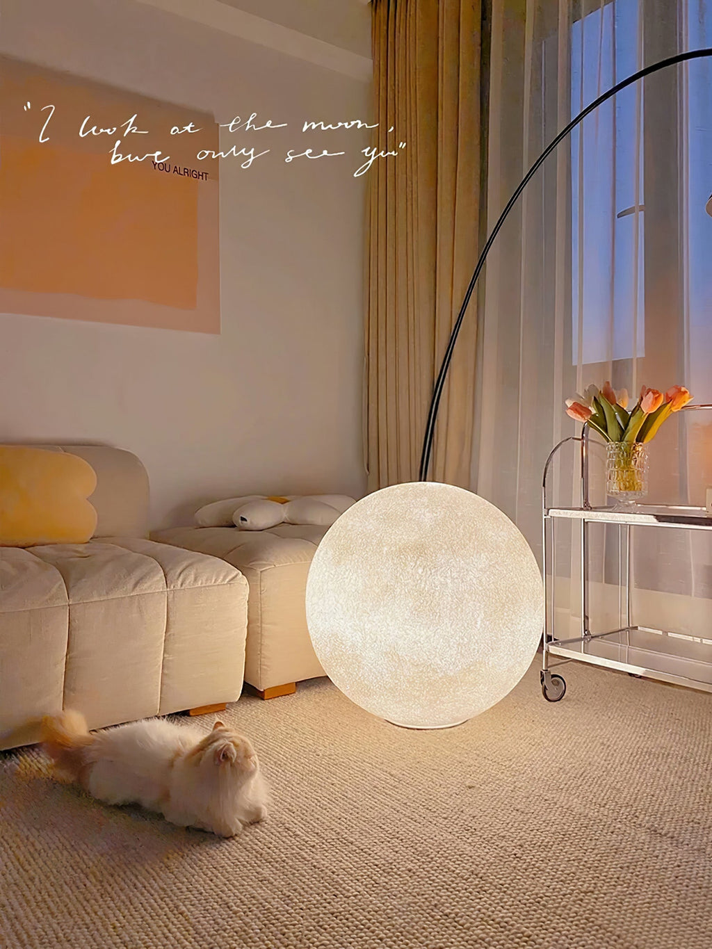 Moon Table Lamp | LED, Warm & Cool Light Options for Nightstands and Desks