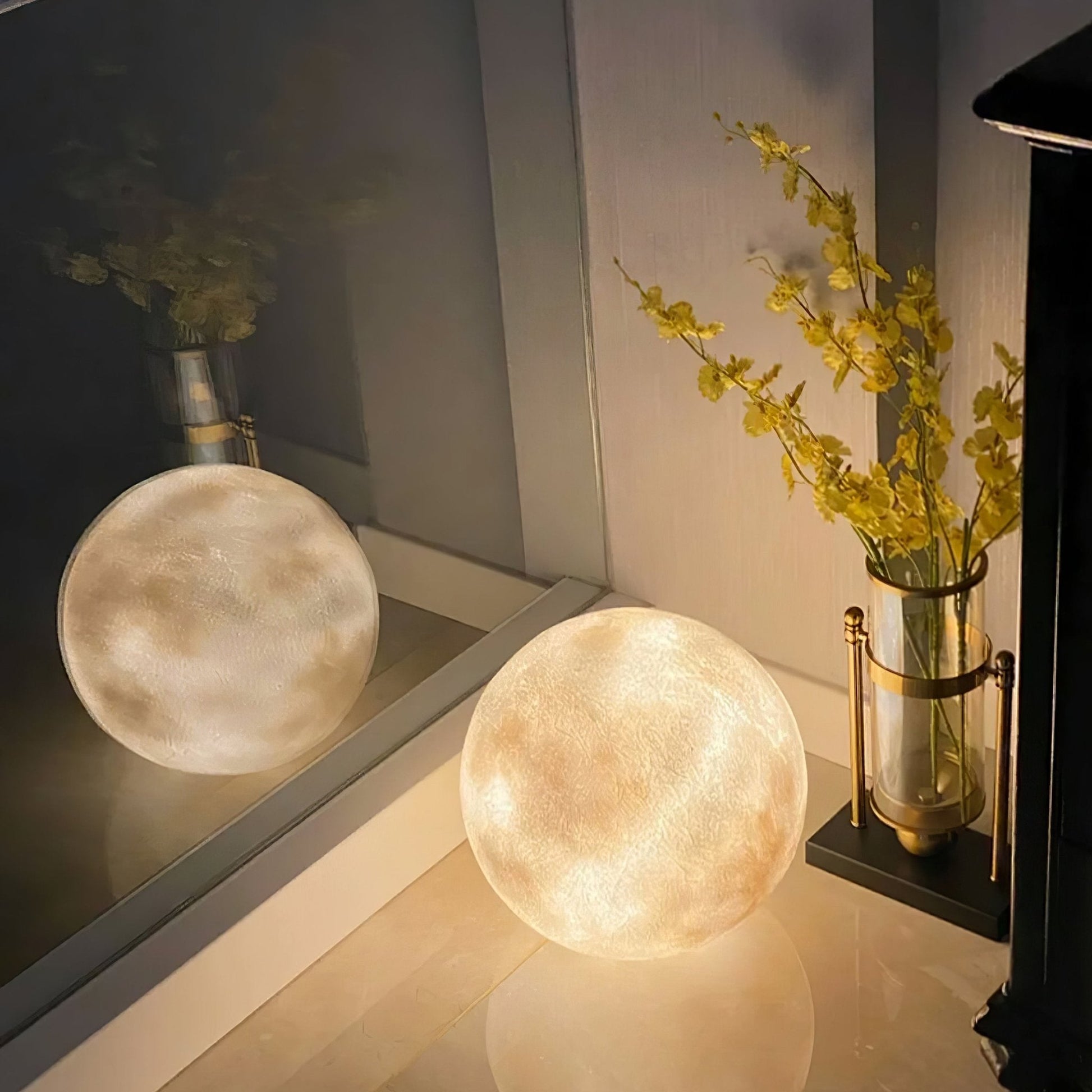 Moon Table Lamp | LED, Warm & Cool Light Options for Nightstands and Desks