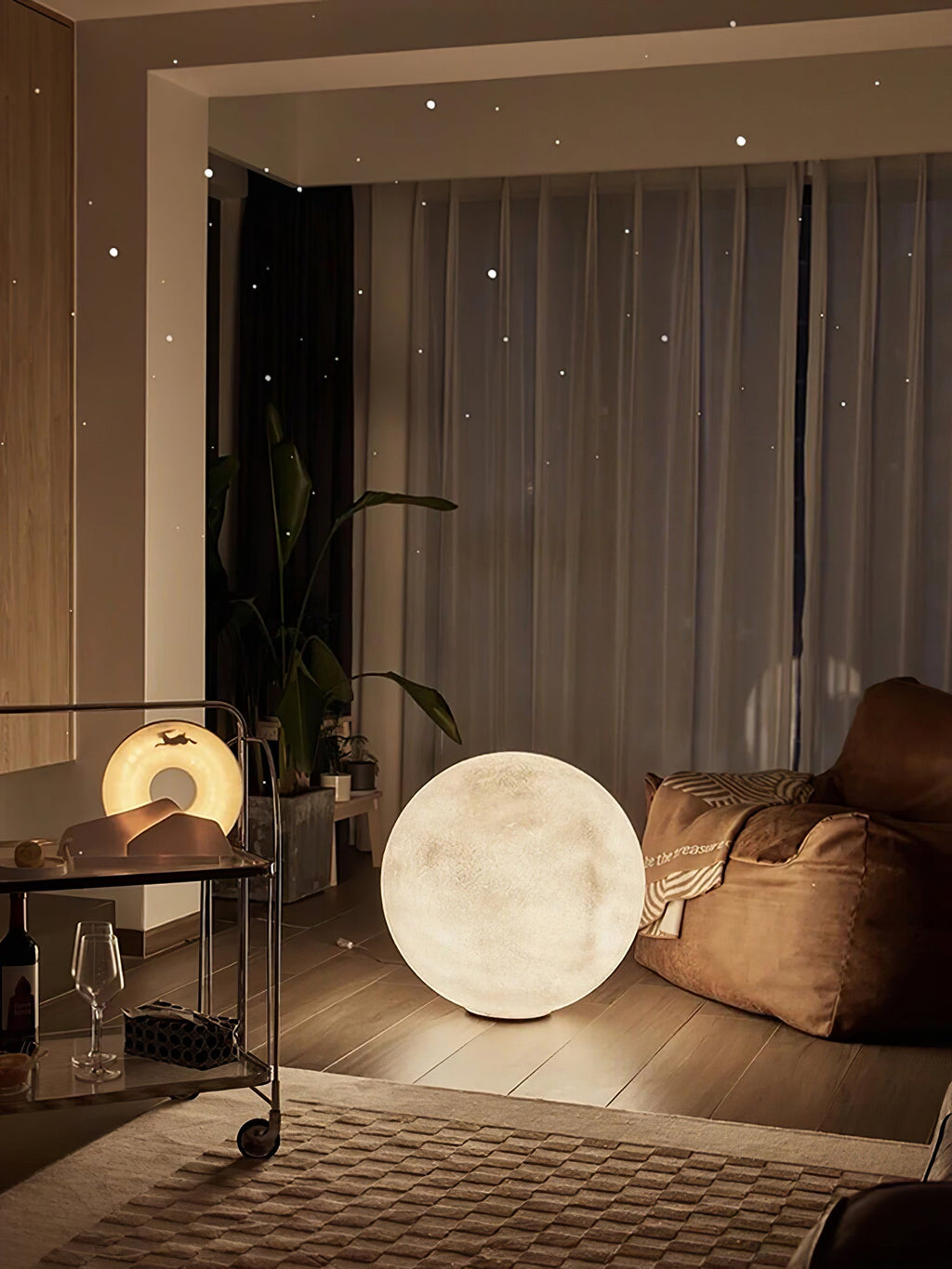 Moon Table Lamp | LED, Warm & Cool Light Options for Nightstands and Desks