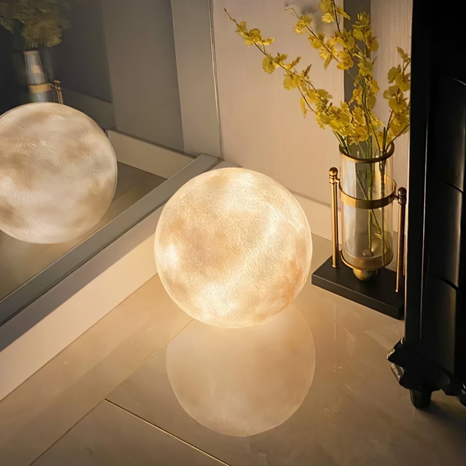 Moon Table Lamp | LED, Warm & Cool Light Options for Nightstands and Desks