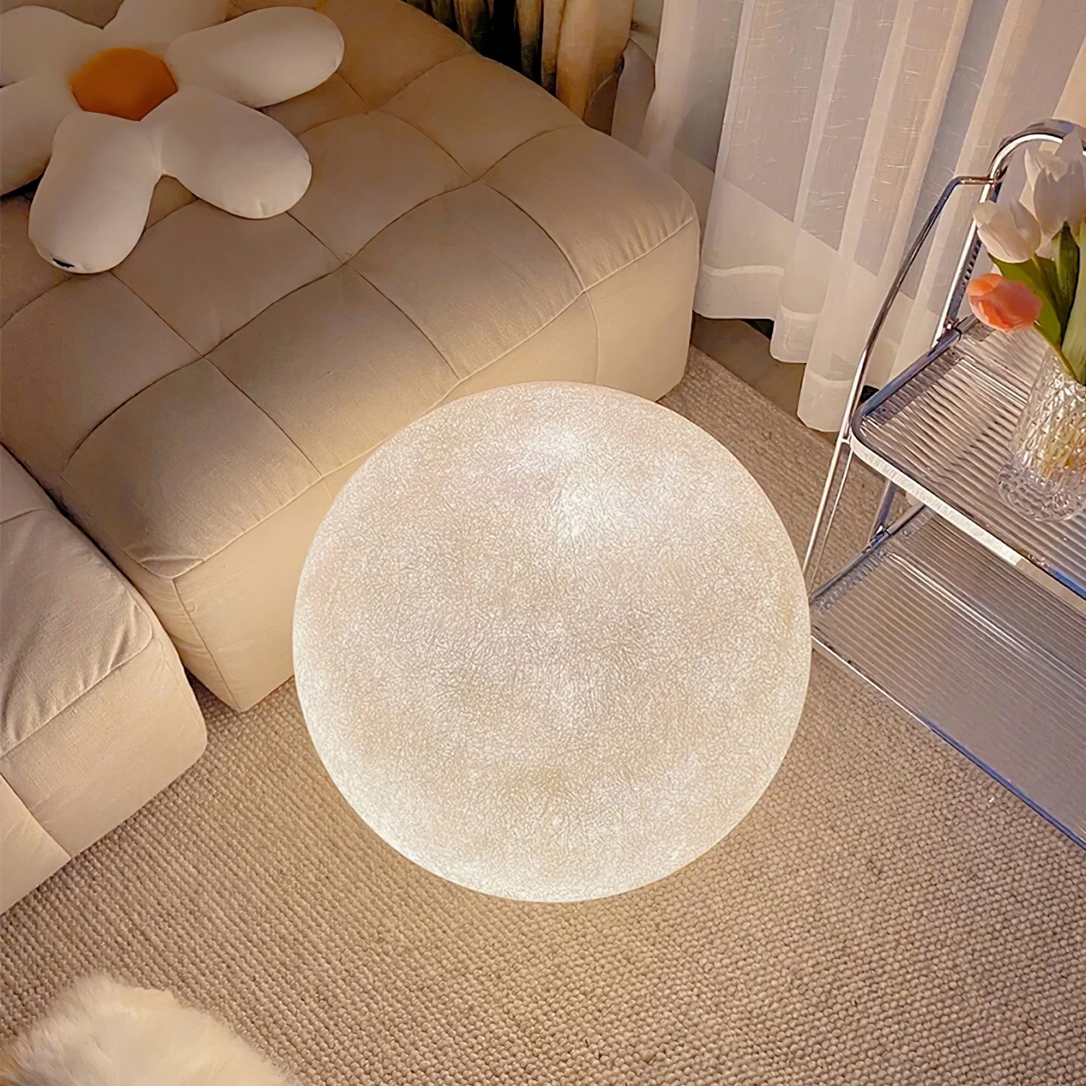 Moon Table Lamp | LED, Warm & Cool Light Options for Nightstands and Desks