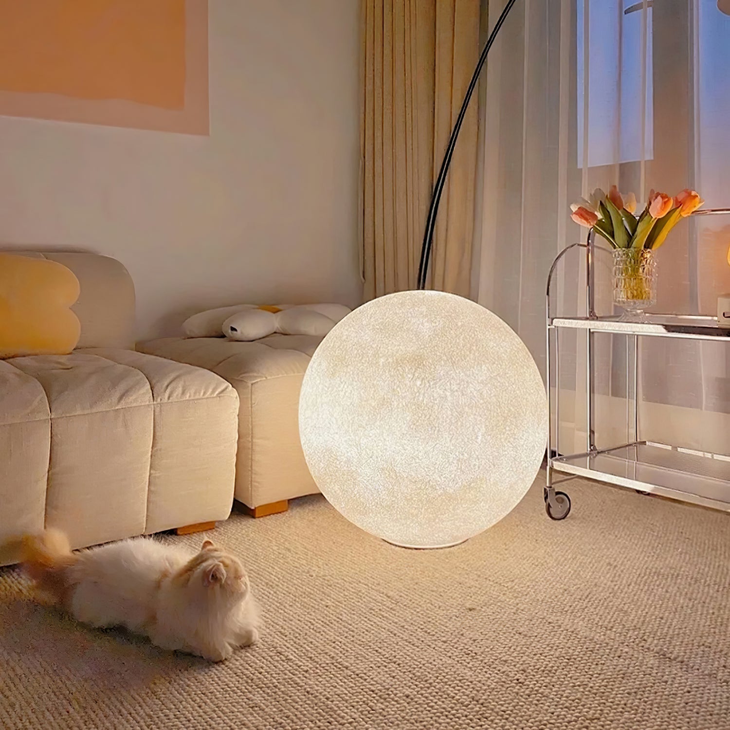 Moon Table Lamp | LED, Warm & Cool Light Options for Nightstands and Desks