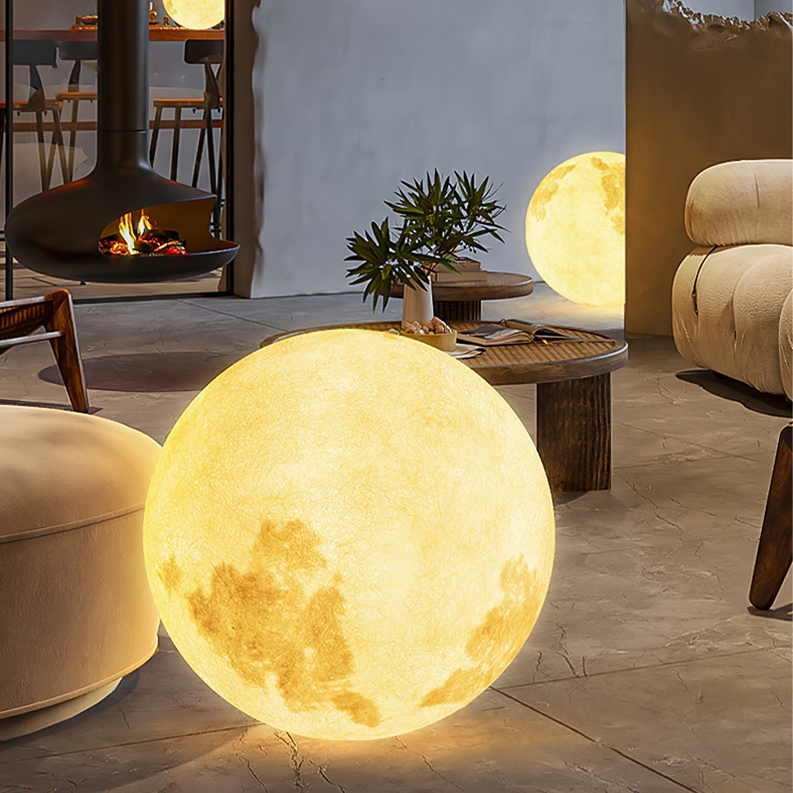 Moon Table Lamp | LED, Warm & Cool Light Options for Nightstands and Desks