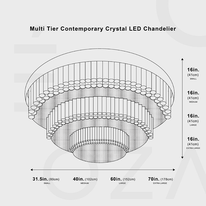 Massive Crystal Chandelier for Large Rooms - 10 Foot Round Gold Design, Perfect for Luxury Living Spaces & Big Entries