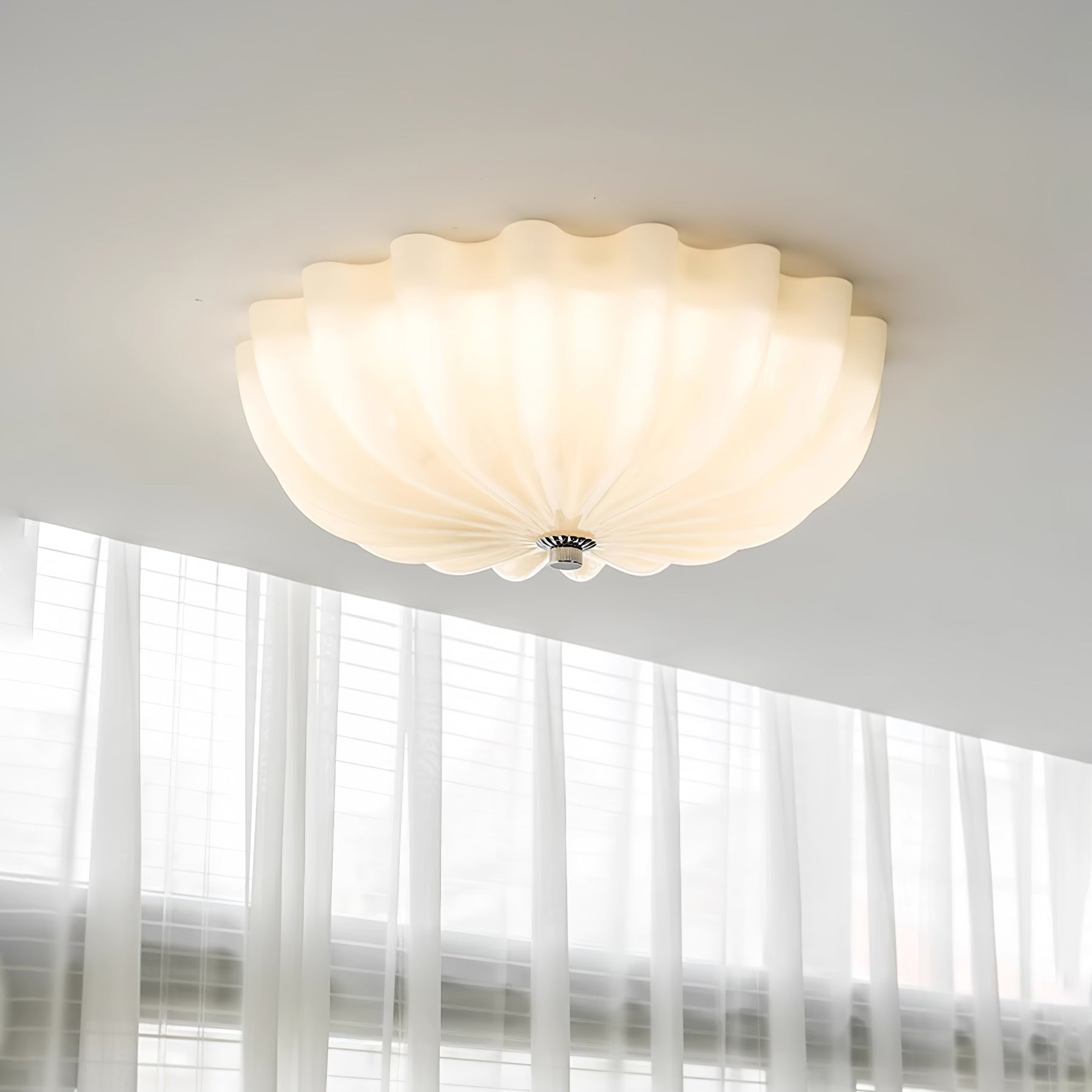 Murano Glass Flush Ceiling Light | Dimmable, Warm & Cool Light Options for Indoor Use
