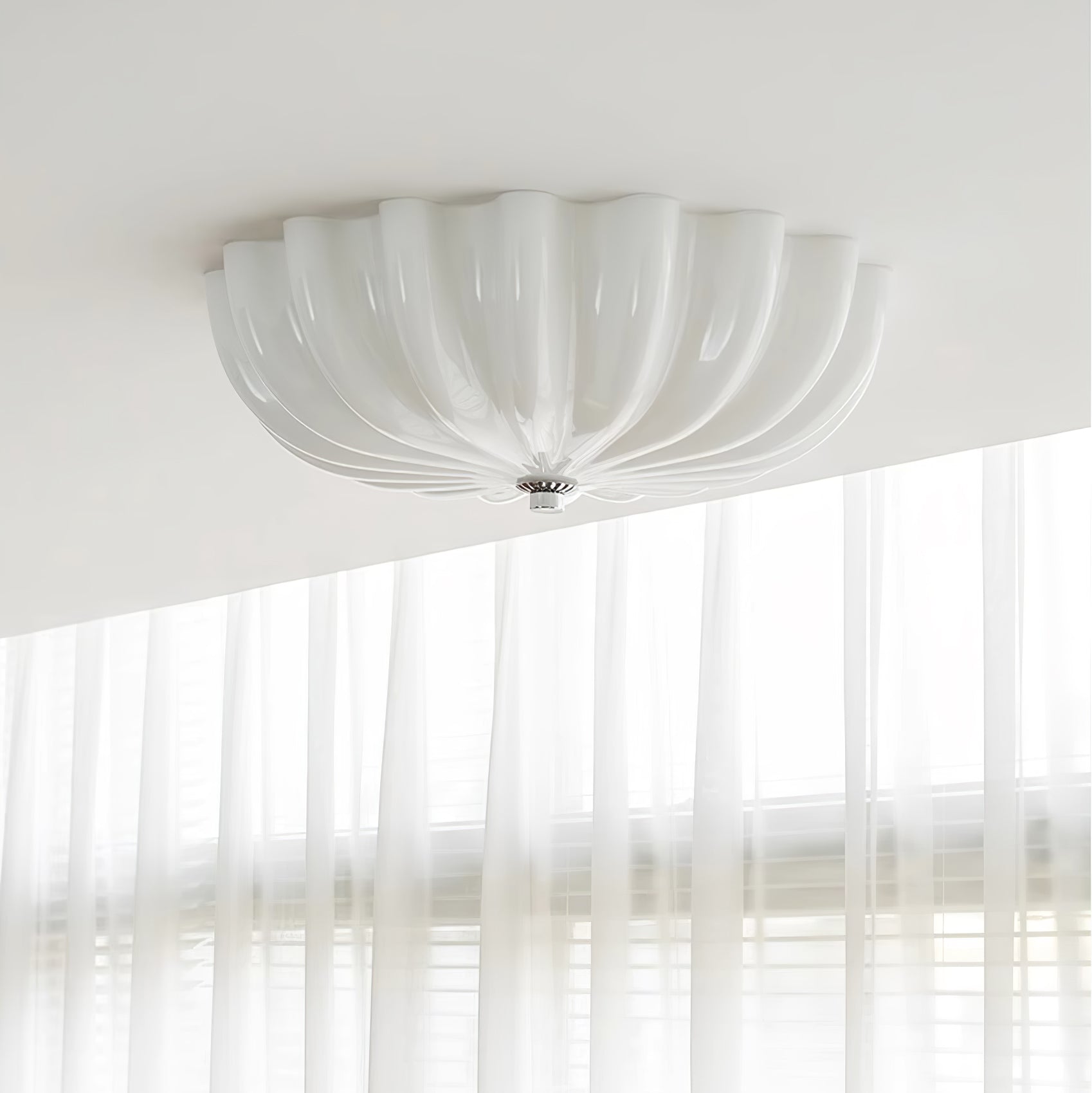 Murano Glass Flush Ceiling Light | Dimmable, Warm & Cool Light Options for Indoor Use
