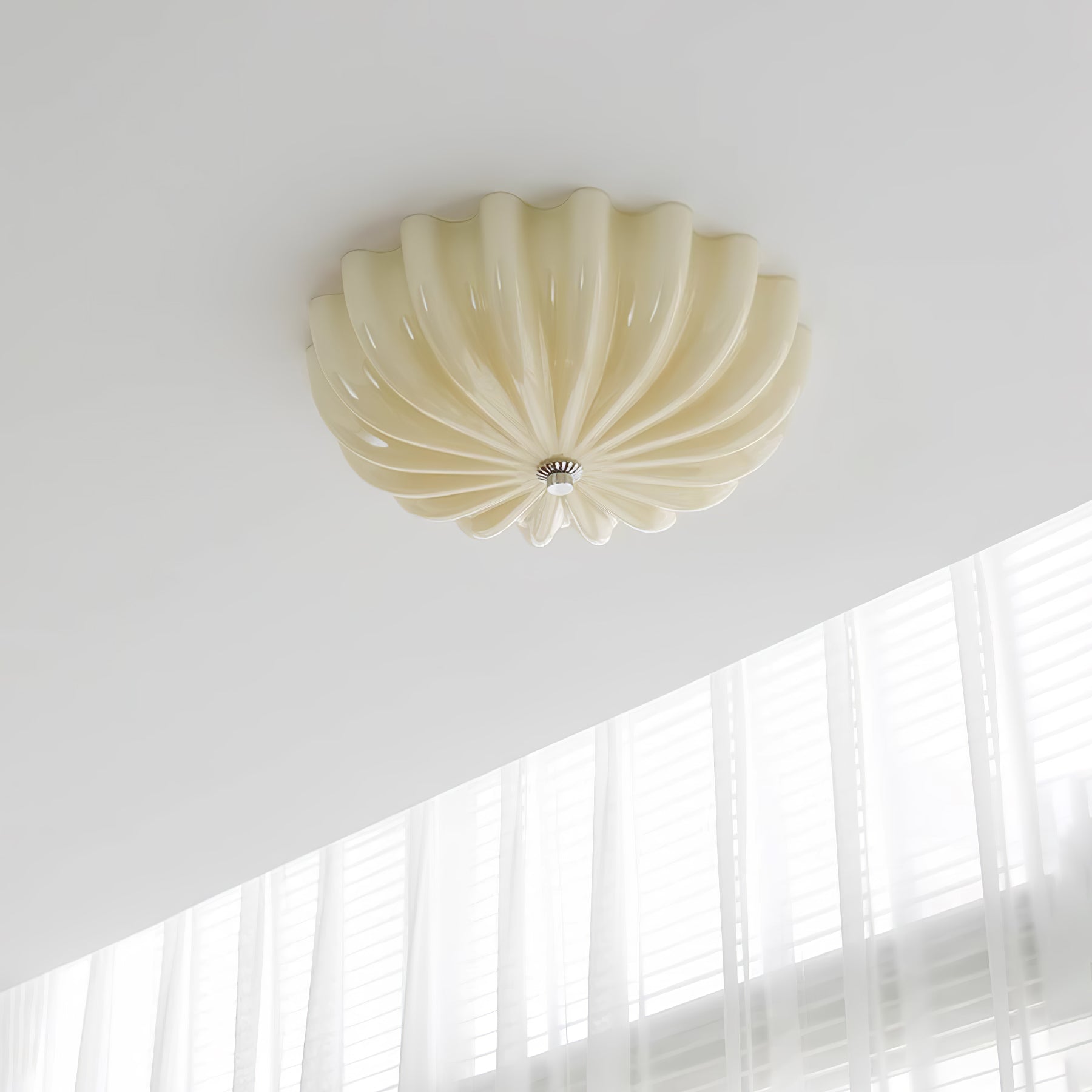 Murano Glass Flush Ceiling Light | Dimmable, Warm & Cool Light Options for Indoor Use