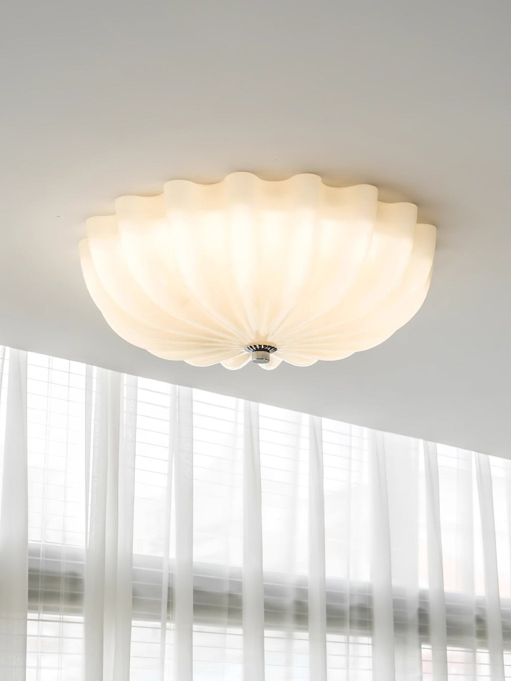 Murano Glass Flush Ceiling Light | Dimmable, Warm & Cool Light Options for Indoor Use