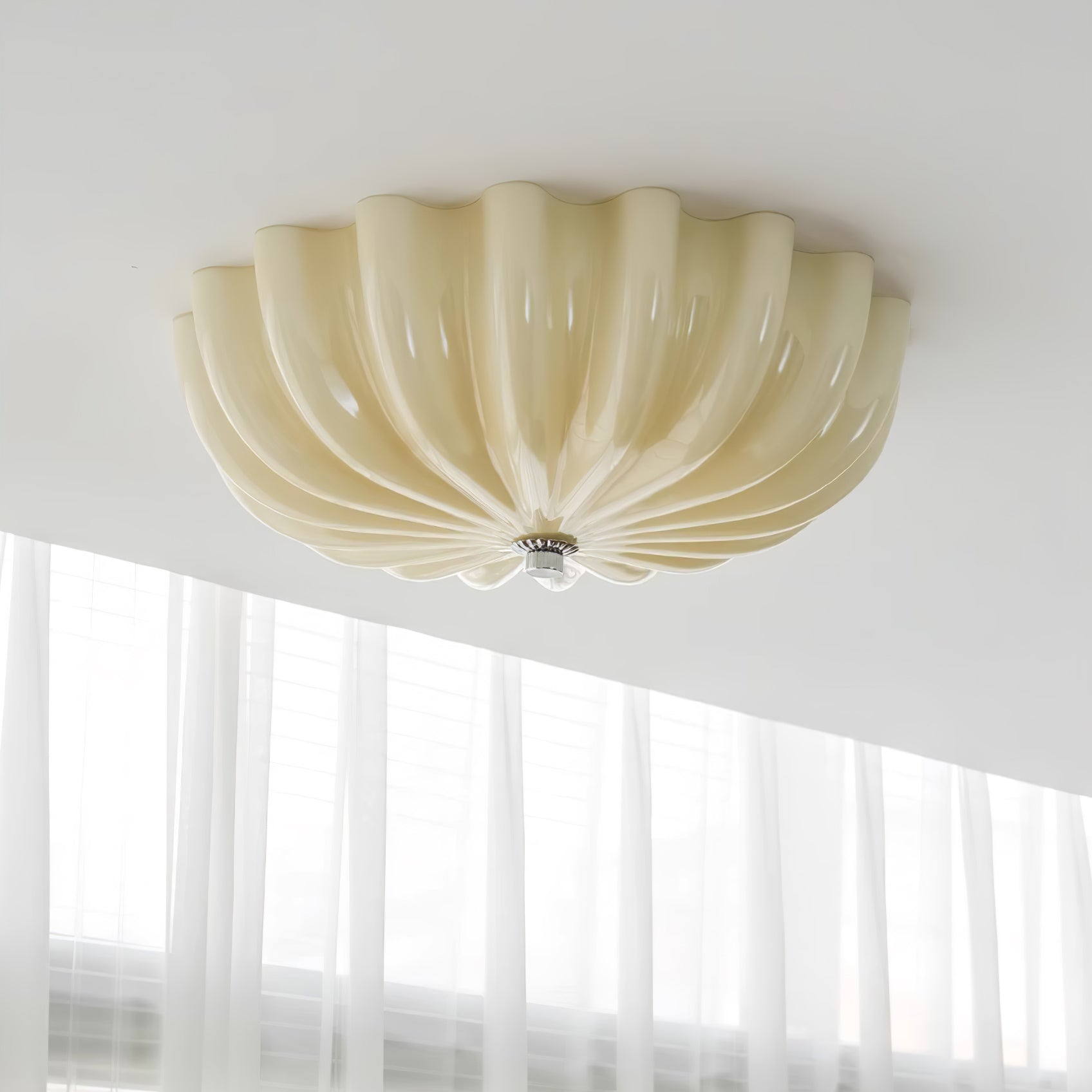 Murano Glass Flush Ceiling Light | Dimmable, Warm & Cool Light Options for Indoor Use