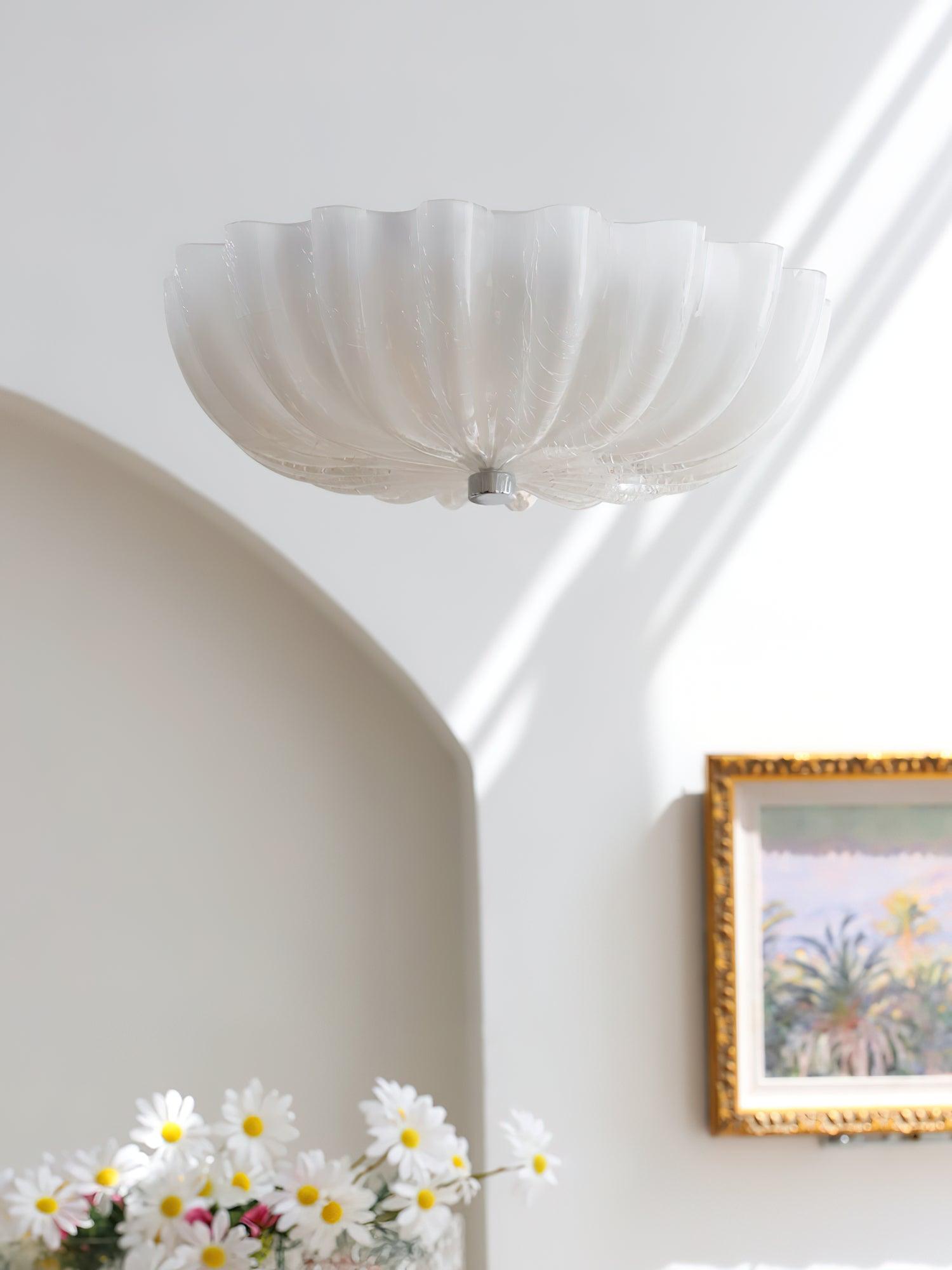Murano Glass Flush Ceiling Light | Dimmable, Warm & Cool Light Options for Indoor Use