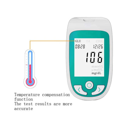 Non-Invasive Blood Glucose Meter | 3-in-1 Multifunctional Health Monitor with Adjustable Low-Pain Prick - Accurate & Gentle Blood Monitoring System