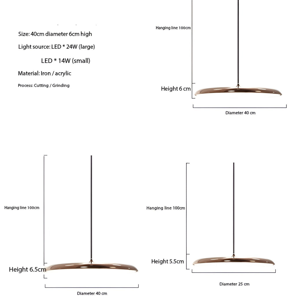 Modern Nordic Flying Saucer Pendant Light Fixture for Kitchen Island, Dining Table & Living Room Decor