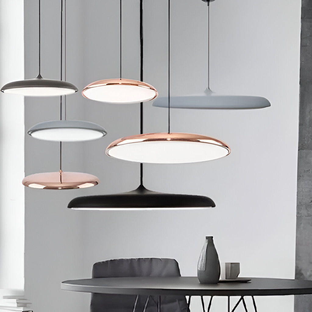 Modern Nordic Flying Saucer Pendant Light Fixture for Kitchen Island, Dining Table & Living Room Decor