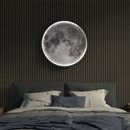 Large Moon Wall Light with Mood Control - Luxury Moonlight Lamp for Bedrooms | Rotating Crescent Moon Sconce