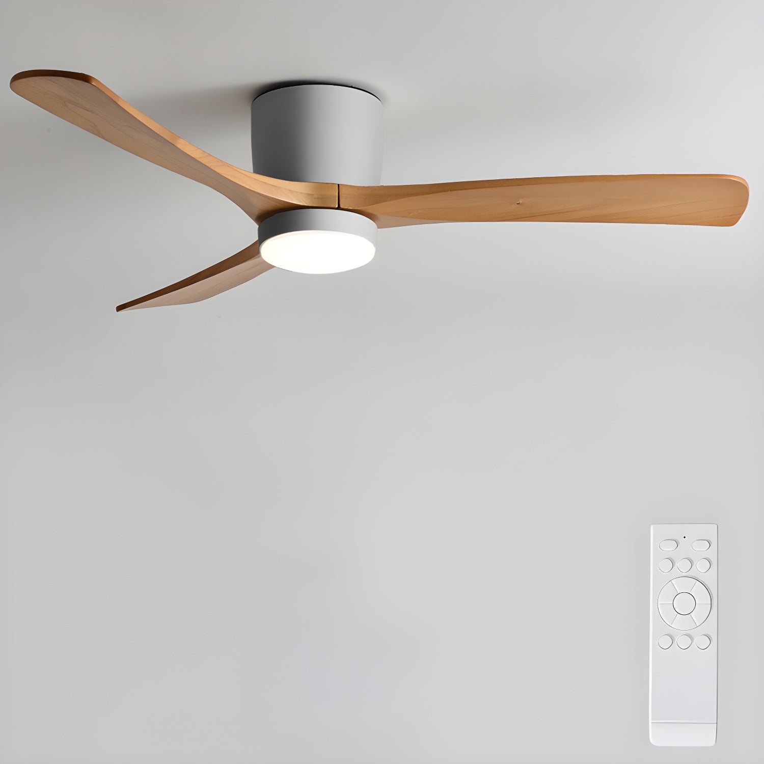 Nordic Wooden Ceiling Fan Light | LED, 6-Speed Control & Ideal for Indoor Spaces, Available in 42", 48", 52" Sizes