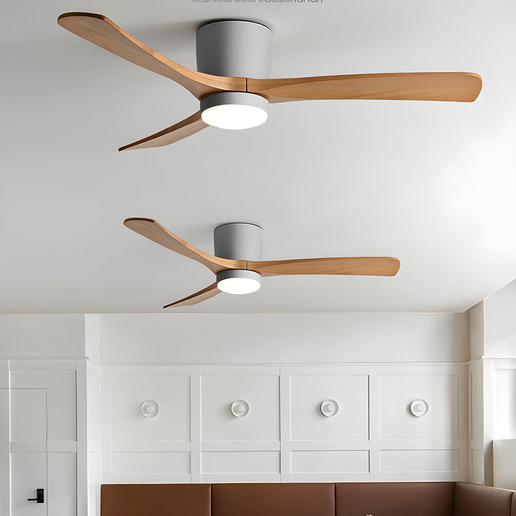 Nordic Wooden Ceiling Fan Light | LED, 6-Speed Control & Ideal for Indoor Spaces, Available in 42", 48", 52" Sizes
