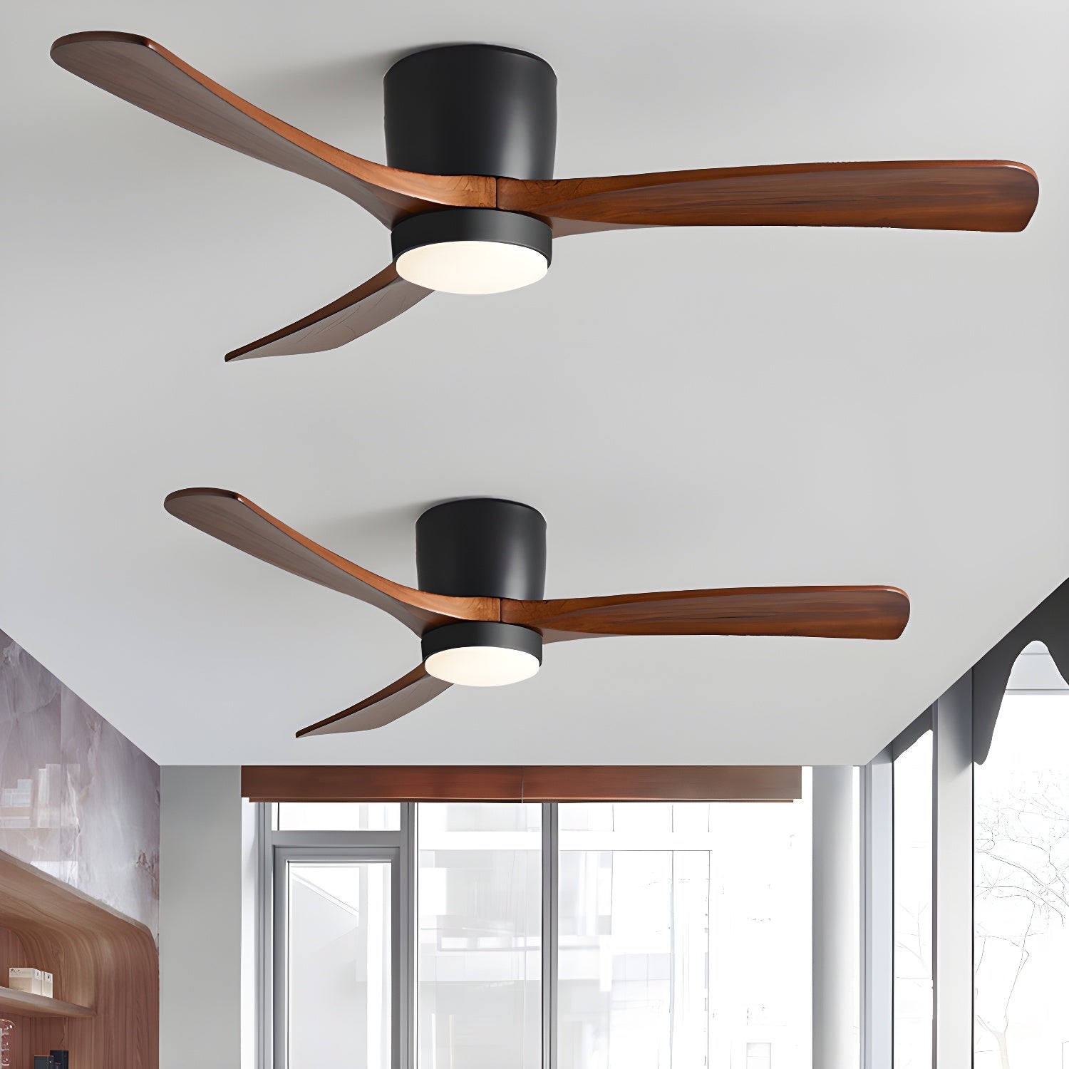 Nordic Wooden Ceiling Fan Light | LED, 6-Speed Control & Ideal for Indoor Spaces, Available in 42", 48", 52" Sizes