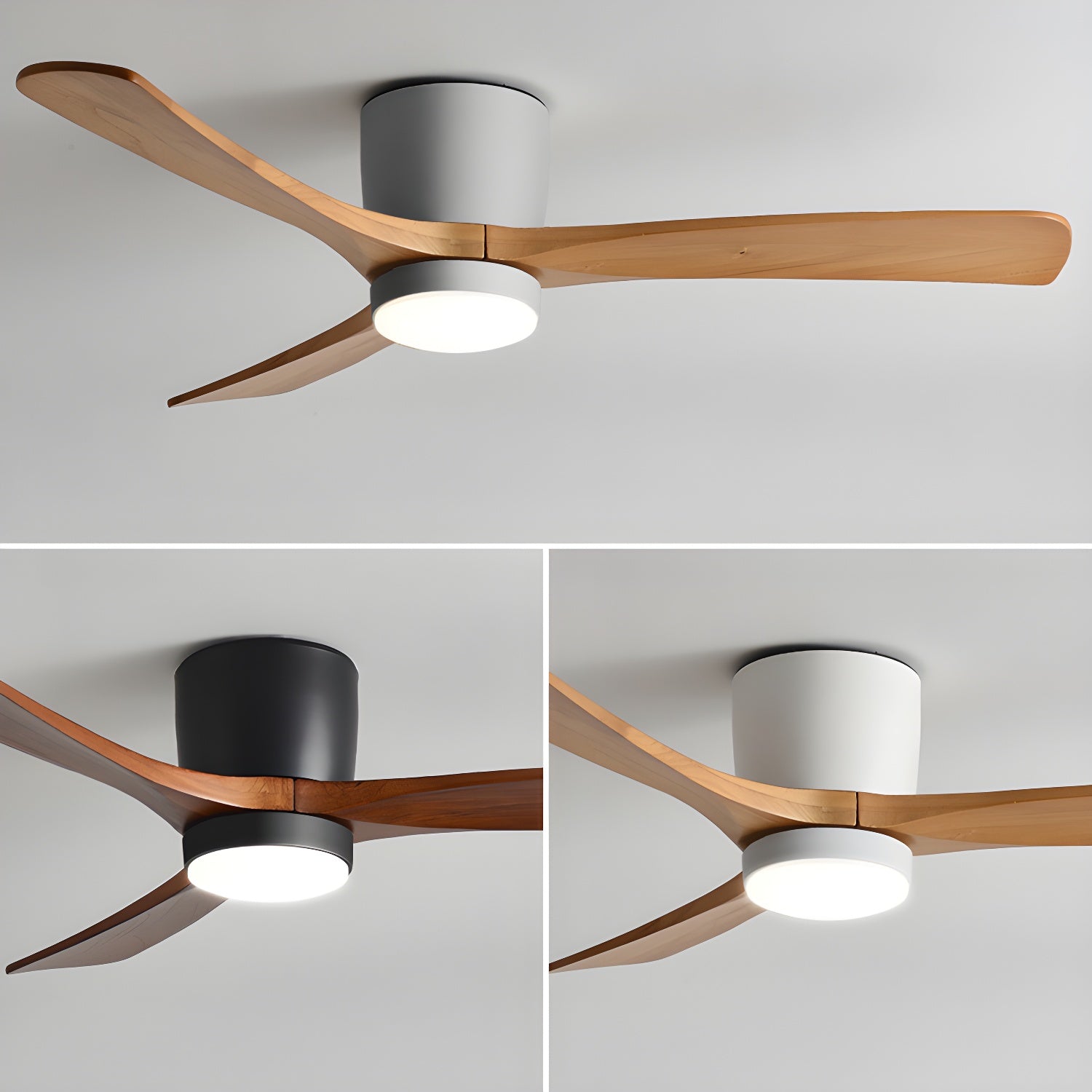Nordic Wooden Ceiling Fan Light | LED, 6-Speed Control & Ideal for Indoor Spaces, Available in 42", 48", 52" Sizes