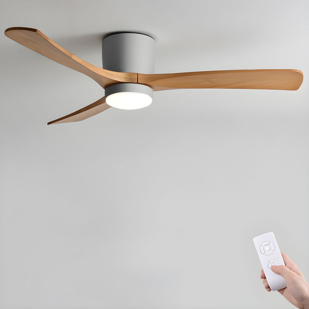 Nordic Wooden Ceiling Fan Light | LED, 6-Speed Control & Ideal for Indoor Spaces, Available in 42", 48", 52" Sizes