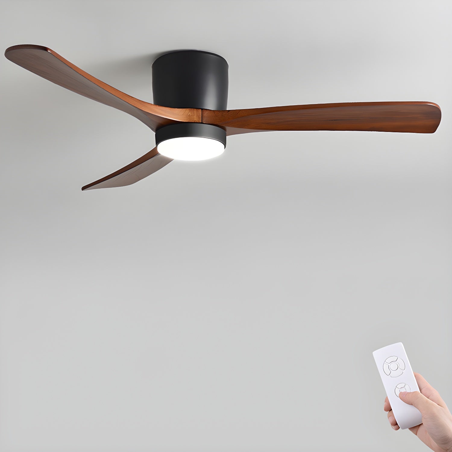 Nordic Wooden Ceiling Fan Light | LED, 6-Speed Control & Ideal for Indoor Spaces, Available in 42", 48", 52" Sizes