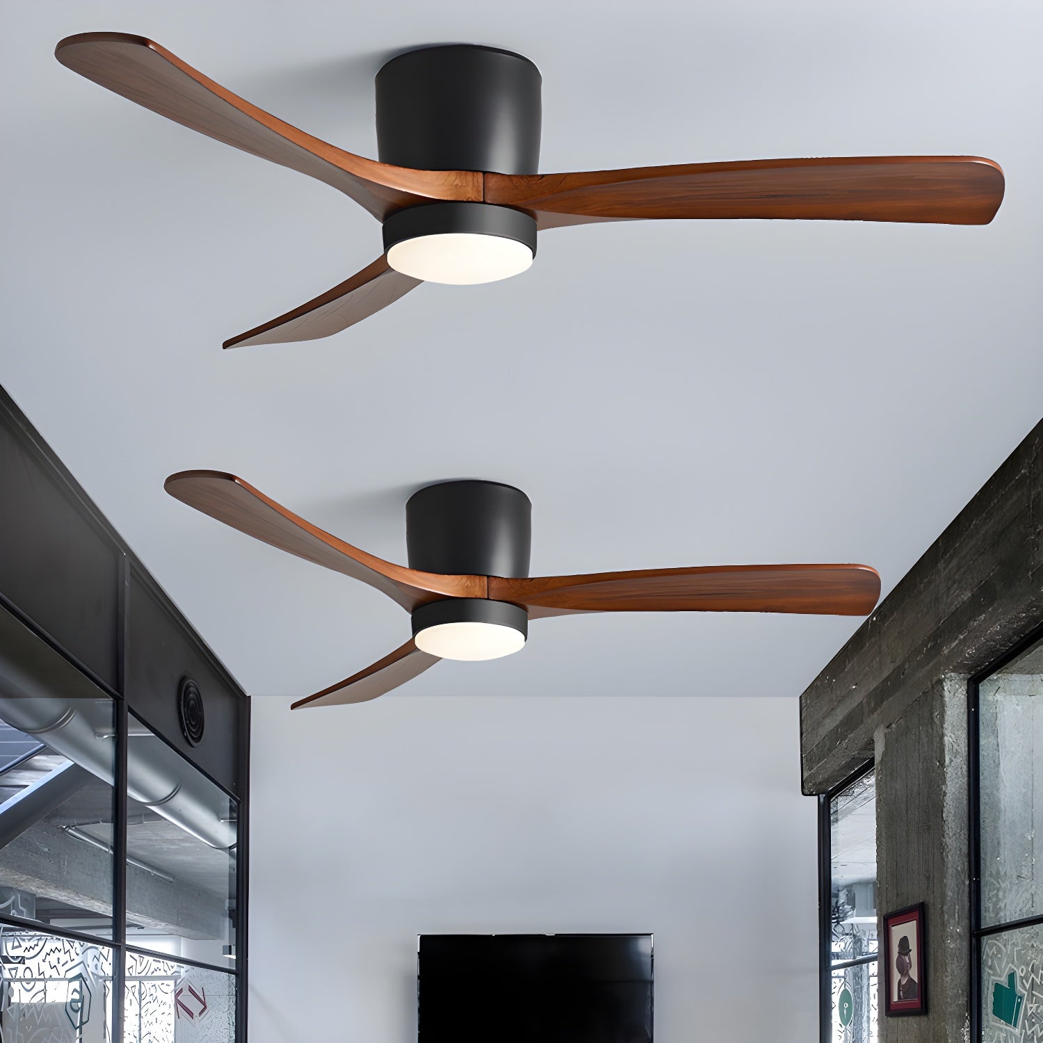 Nordic Wooden Ceiling Fan Light | LED, 6-Speed Control & Ideal for Indoor Spaces, Available in 42", 48", 52" Sizes