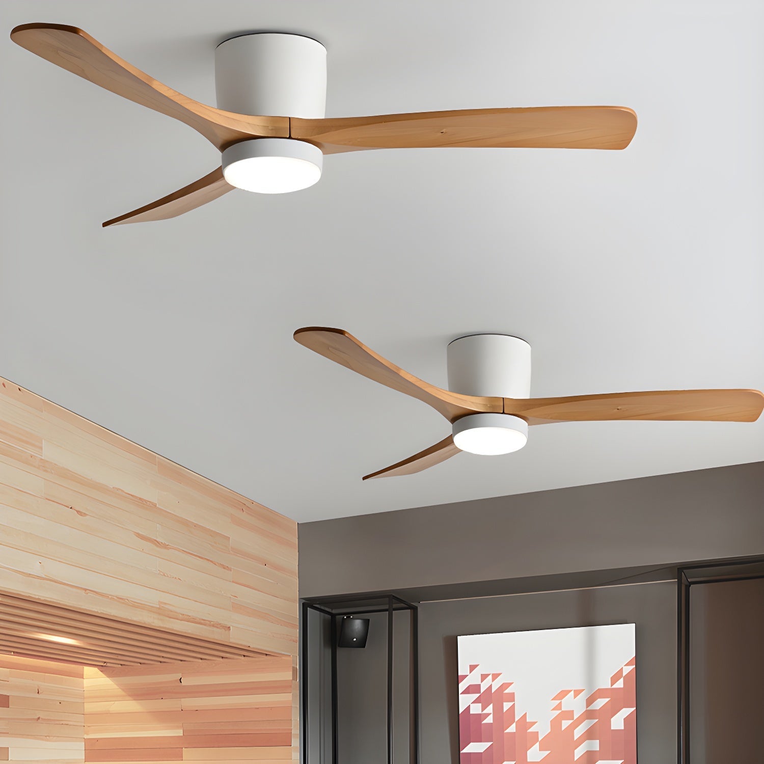 Nordic Wooden Ceiling Fan Light | LED, 6-Speed Control & Ideal for Indoor Spaces, Available in 42", 48", 52" Sizes