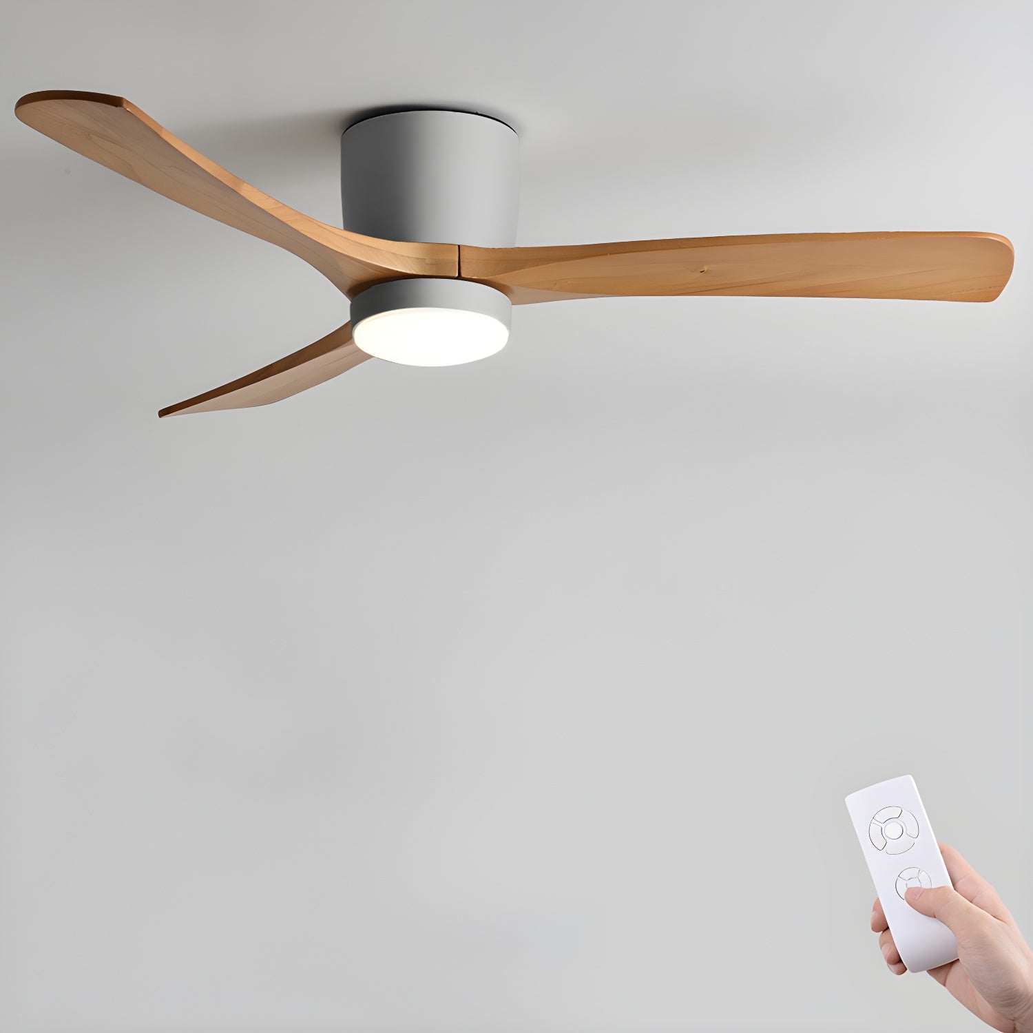 Nordic Wooden Ceiling Fan Light | LED, 6-Speed Control & Ideal for Indoor Spaces, Available in 42", 48", 52" Sizes