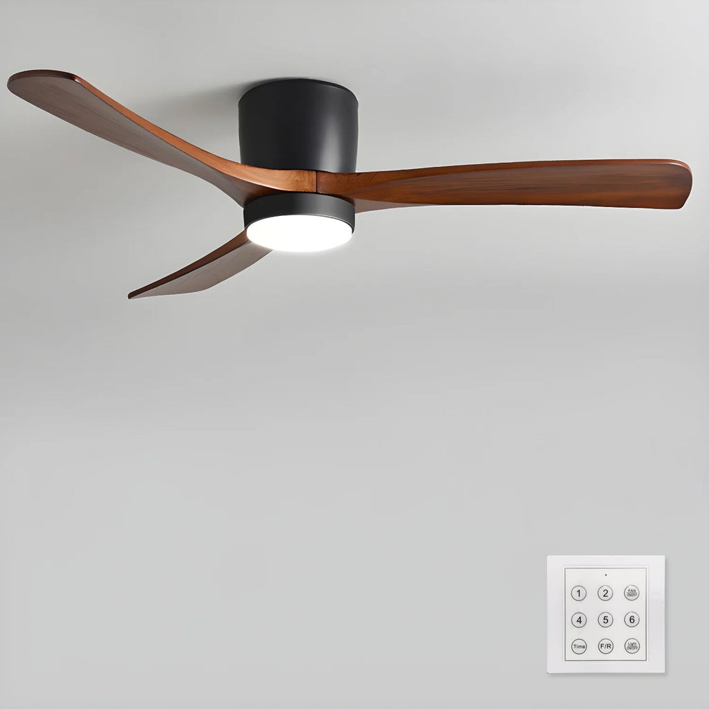 Nordic Wooden Ceiling Fan Light | LED, 6-Speed Control & Ideal for Indoor Spaces, Available in 42", 48", 52" Sizes